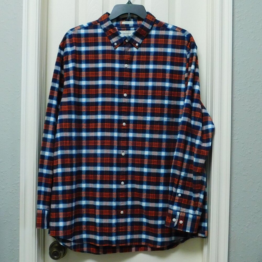 HAWKER RYE Oxford Flannel Button Down Shirt Plaid Check Mens XXL